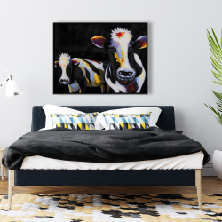 Framed 36 x 48 - Two funny cows