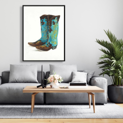 Framed 36 x 48 - Blue cowboy boots