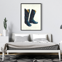 Framed 36 x 48 - Leather cowboy boots