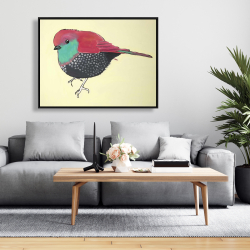 Framed 36 x 48 - Little purple bird illustration