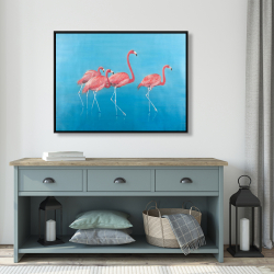 Encadré 36 x 48 - Quatre flamants