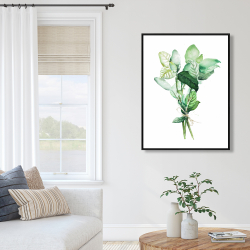 Framed 36 x 48 - Tied up basil leaves bundle