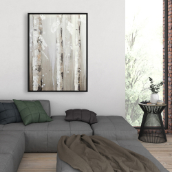 Framed 36 x 48 - White birches on gray background