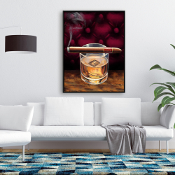 Framed 36 x 48 - Scotch on ice with a cigar