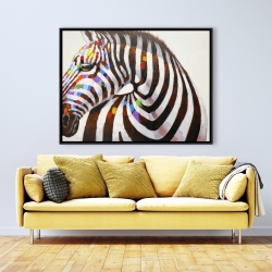 Framed 36 x 48 - Colorful zebra