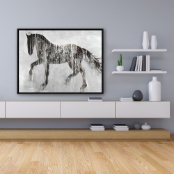 Framed 36 x 48 - Horse brown silhouette