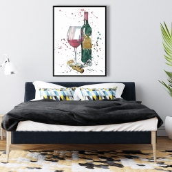 Framed 36 x 48 - Bottle of red wine