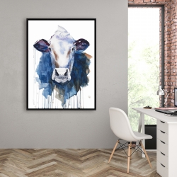 Framed 36 x 48 - Watercolor cow