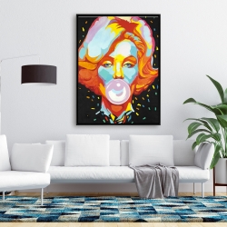 Framed 36 x 48 - Colorful marilyne monroe bubblegum