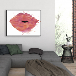 Encadré 36 x 48 - Rouge à lèvre rose aquarelle