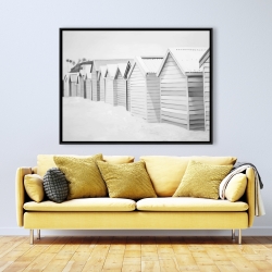 Framed 36 x 48 - Beach cabins