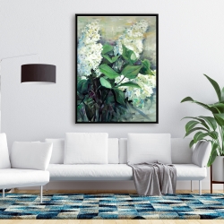 Framed 36 x 48 - White lilacs