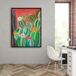 Framed 36 x 48 - Rainbow cactus