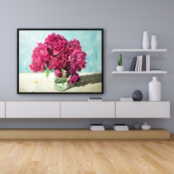 Framed 36 x 48 - Fuchsia peony 