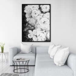 Encadré 36 x 48 - Jardin de roses monochrome