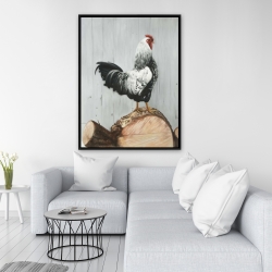 Framed 36 x 48 - Wyandotte rooster