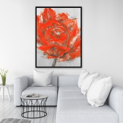 Encadré 36 x 48 - Fleur rouge abstraite