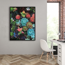 Encadré 36 x 48 - Ensemble de succulents colorés