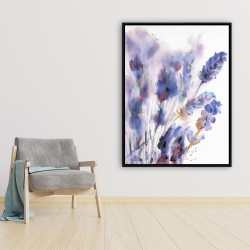 Framed 36 x 48 - Watercolor lavender flowers with blur effect