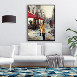 Framed 36 x 48 - Woman walking in paris
