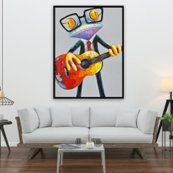 Framed 36 x 48 - Funny frog playing guitar