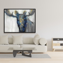 Framed 36 x 48 - Blue moose