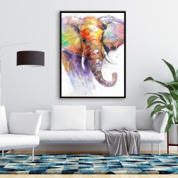 Encadré 36 x 48 - Magnifique éléphant coloré