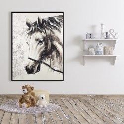 Encadré 36 x 48 - Alpha le cheval blanc