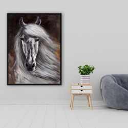 Encadré 36 x 48 - Fier cheval blanc