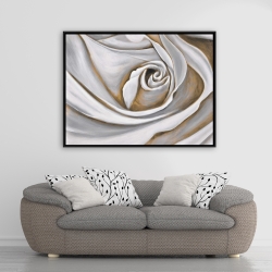 Framed 36 x 48 - White rose closeup