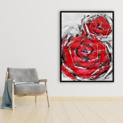 Framed 36 x 48 - Abstract red roses