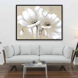 Encadré 36 x 48 - Fleurs sauvages blanches et abstraites