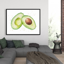 Framed 36 x 48 - Watercolor open avocado