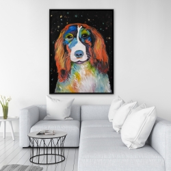 Encadré 36 x 48 - Chien coloré