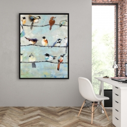Encadré 36 x 48 - Petits oiseaux colorés