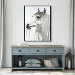 Framed 36 x 48 - Beautiful white horse