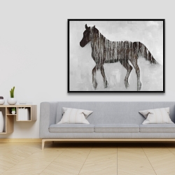 Framed 36 x 48 - Gambading abstract horse