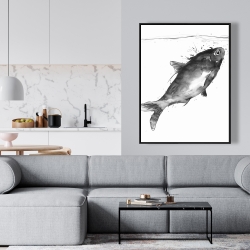 Framed 36 x 48 - Happy swimming fish