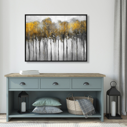 Framed 36 x 48 - Abstract yellow forest