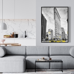 Framed 36 x 48 - Outline of flatiron building to new-york