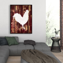 Framed 36 x 48 - Rooster silhouette