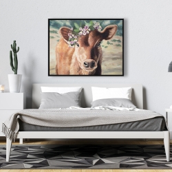 Framed 36 x 48 - Cute jersey cow