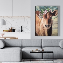 Framed 36 x 48 - Cute jersey cow