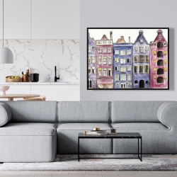 Framed 36 x 48 - Old historic houses amsterdam