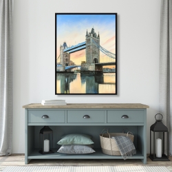 Encadré 36 x 48 - Coucher de soleil sur le london bridge