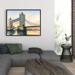 Encadré 36 x 48 - Coucher de soleil sur le london bridge