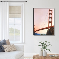 Encadré 36 x 48 - Coucher de soleil sur le golden gate bridge