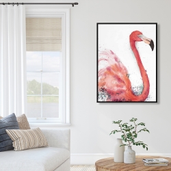 Encadré 36 x 48 - Flamant rose éclaboussant