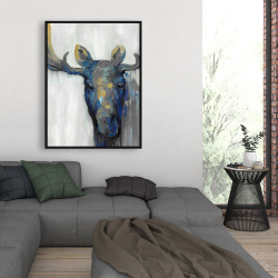 Framed 36 x 48 - Blue moose