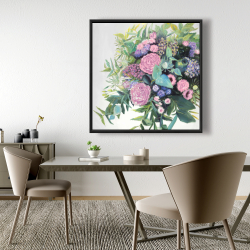 Encadré 48 x 48 - Mélodie de fleurs fuchsia